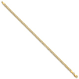 10K Yellow Gold 3.35 mm Curb Chain Anklet, Polished