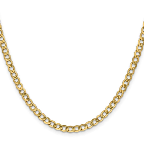 10K Yellow Gold 4.3 mm Curb Chain Necklace, Polished