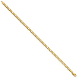 10K Yellow Gold 4.3 mm Curb Chain Anklet, Polished