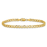 10K Yellow Gold 4.3 mm Curb Chain Anklet, Polished alternate angle