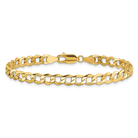 10K Yellow Gold 5.25 mm Curb Chain Anklet, Polished