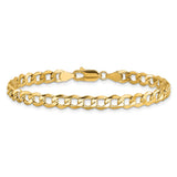 10K Yellow Gold 5.25 mm Curb Chain Bracelet, Polished