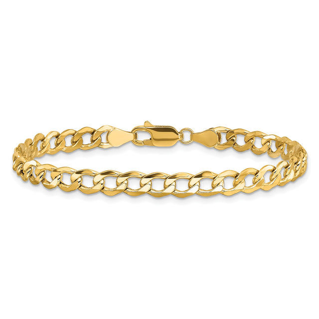 10K Yellow Gold 5.25 mm Curb Chain Bracelet, Polished