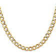 10K Yellow Gold 6.5 mm Curb Chain Necklace, Polished