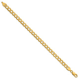 10K Yellow Gold 6.5 mm Curb Chain Bracelet, Polished alternate angle
