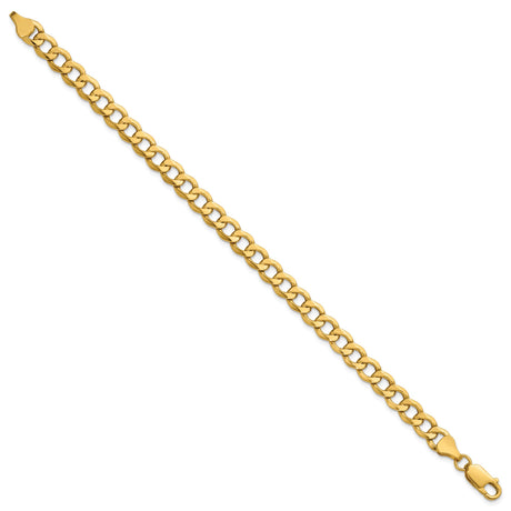 10K Yellow Gold 6.5 mm Curb Chain Bracelet, Polished alternate angle