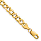 10K Yellow Gold 6.5 mm Curb Chain Bracelet, Polished shown for scale