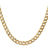 10K Yellow Gold 7 mm Curb Chain Necklace, Polished