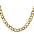 10K Yellow Gold 9 mm Curb Chain Necklace, Polished
