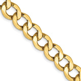 10K Yellow Gold 9 mm Curb Chain Necklace, Polished detail view