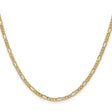 10K Yellow Gold 2.5 mm Figaro Chain Necklace, Polished
