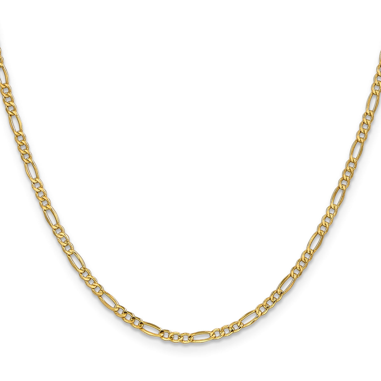 10K Yellow Gold 2.5 mm Figaro Chain Necklace, Polished