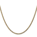 10K Yellow Gold 2.5 mm Curb Chain Necklace, Polished
