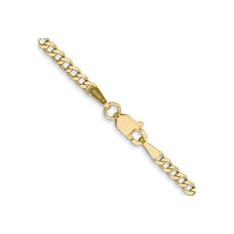 10K Yellow Gold 2.5 mm Curb Chain Necklace, Polished alternate angle