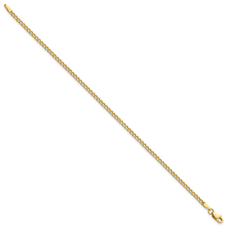 10K Yellow Gold 2.5 mm Curb Chain Bracelet, Polished