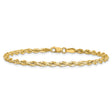 10K Yellow Gold 3 mm Rope Chain Bracelet, Polished