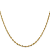10K Yellow Gold 2.8 mm Rope Chain Necklace, Polished