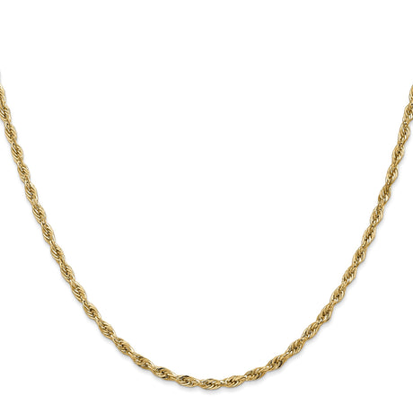 10K Yellow Gold 2.8 mm Rope Chain Necklace, Polished