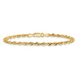 10K Yellow Gold 2.8 mm Rope Chain Anklet, Polished