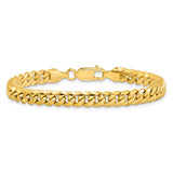10K Yellow Gold 6 mm Polished Chain Bracelet alternate angle