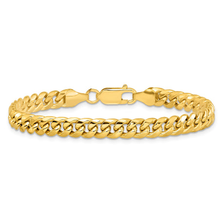 10K Yellow Gold 6 mm Polished Chain Bracelet alternate angle