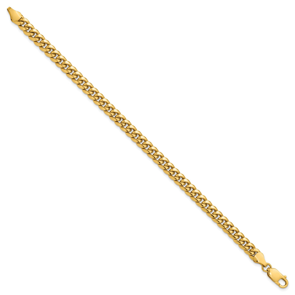 10K Yellow Gold 6 mm Polished Chain Anklet detail view