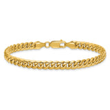 10K Yellow Gold 6 mm Polished Chain Bracelet detail view