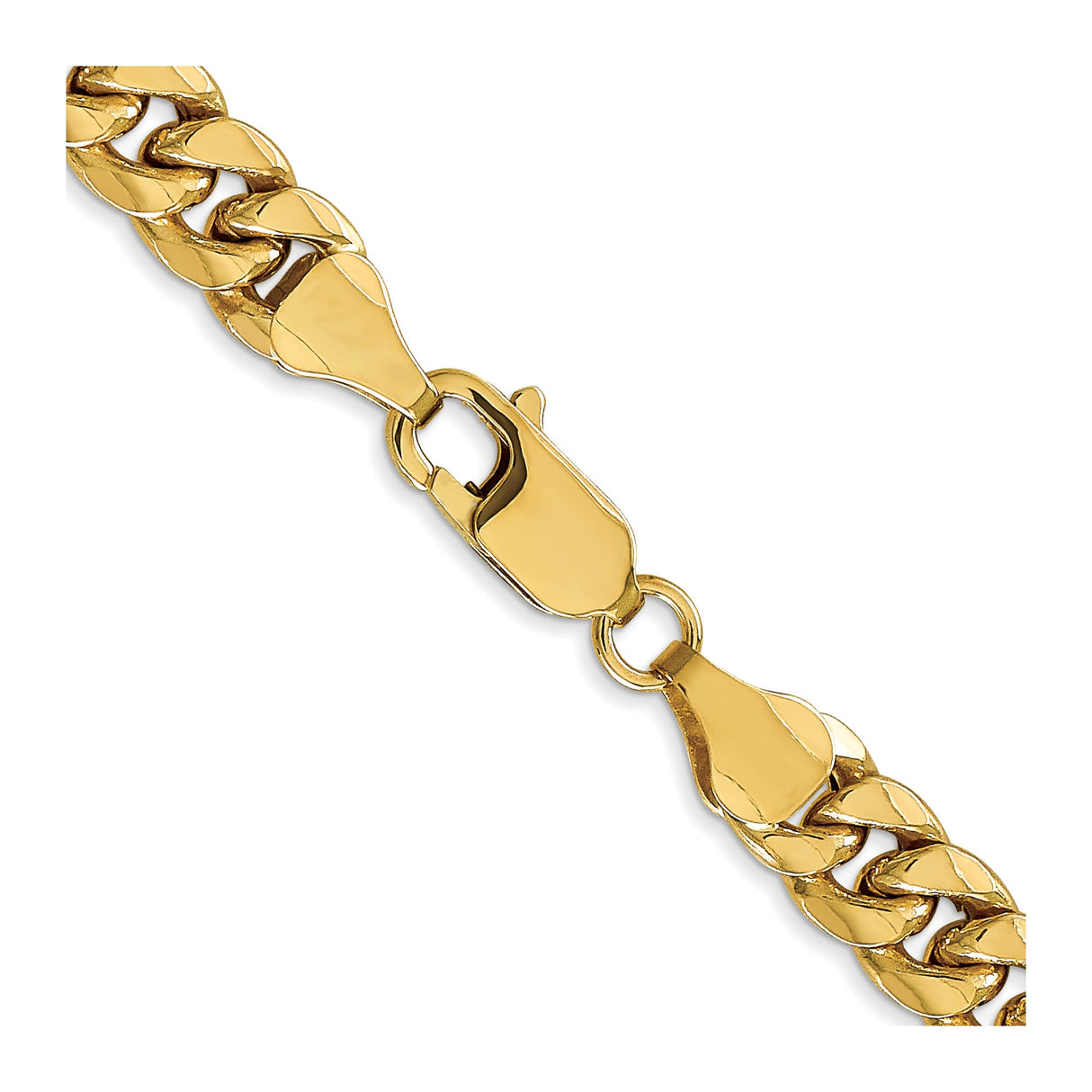 10K Yellow Gold 6.75 mm Polished Chain Necklace alternate angle