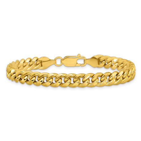 10K Yellow Gold 6.75 mm Polished Chain Bracelet alternate angle