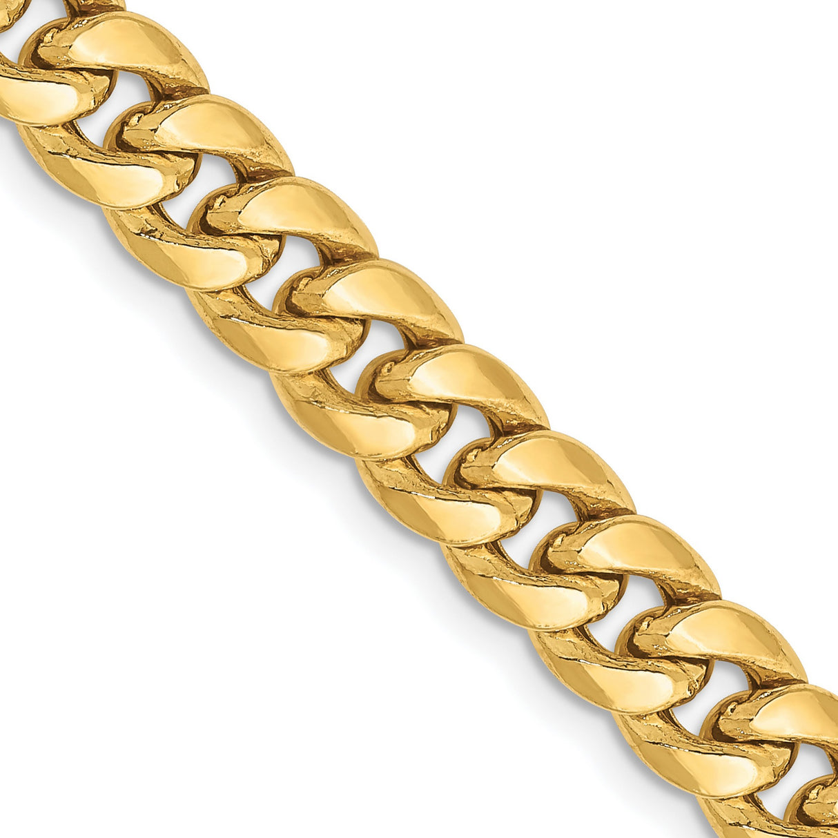 10K Yellow Gold 6.75 mm Polished Chain Necklace detail view