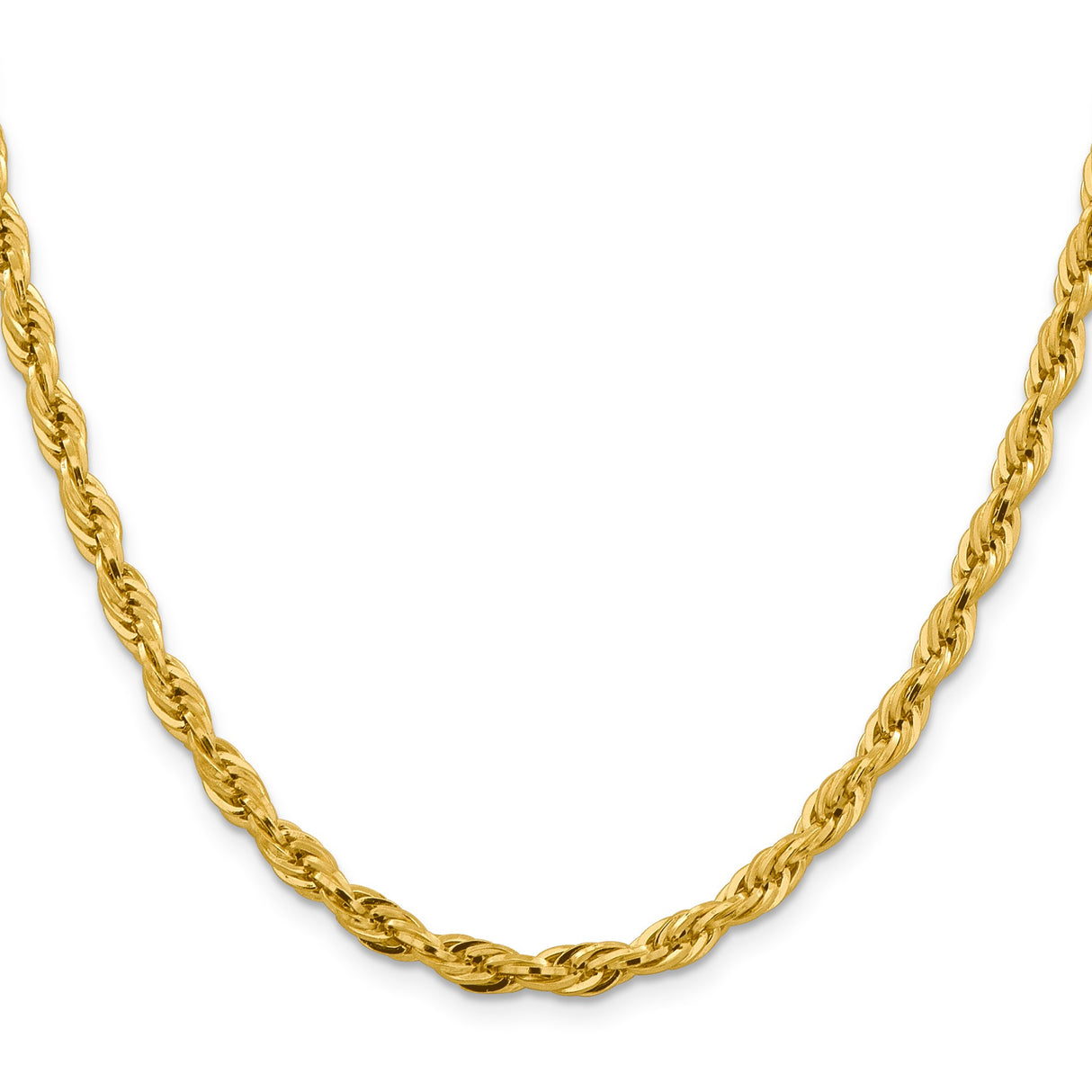 10K Yellow Gold 4.75 mm Rope Chain Necklace, Polished