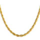 10K Yellow Gold 4.75 mm Rope Chain Necklace, Polished