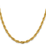 10K Yellow Gold 5.4 mm Rope Chain Necklace, Polished