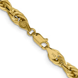 10K Yellow Gold 5.4 mm Rope Chain Necklace, Polished alternate angle