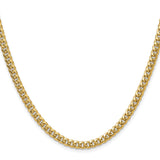10K Yellow Gold 4.5 mm Polished Chain Necklace