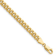 10K Yellow Gold 5.25 mm Polished Chain Anklet shown for scale