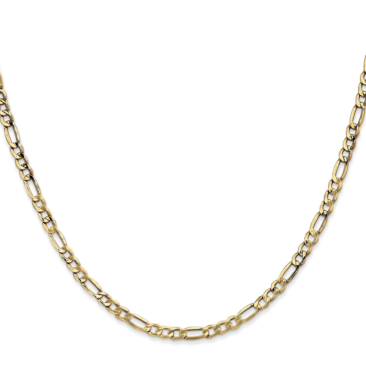 10K Yellow Gold 3.5 mm Figaro Chain Necklace, Polished