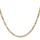 10K Yellow Gold 3.5 mm Figaro Chain Necklace, Polished