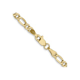 10K Yellow Gold 3.5 mm Figaro Chain Necklace, Polished alternate angle