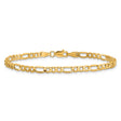 10K Yellow Gold 3.5 mm Figaro Chain Anklet, Polished