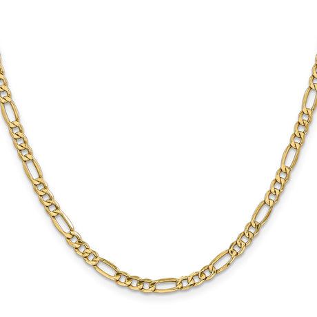 10K Yellow Gold 4.4 mm Figaro Chain Necklace, Polished