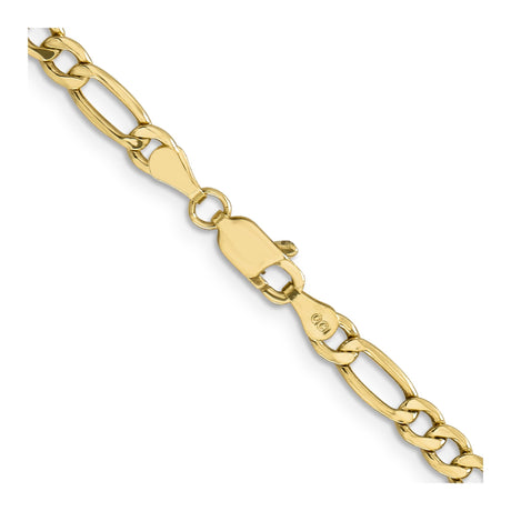 10K Yellow Gold 4.4 mm Figaro Chain Necklace, Polished alternate angle
