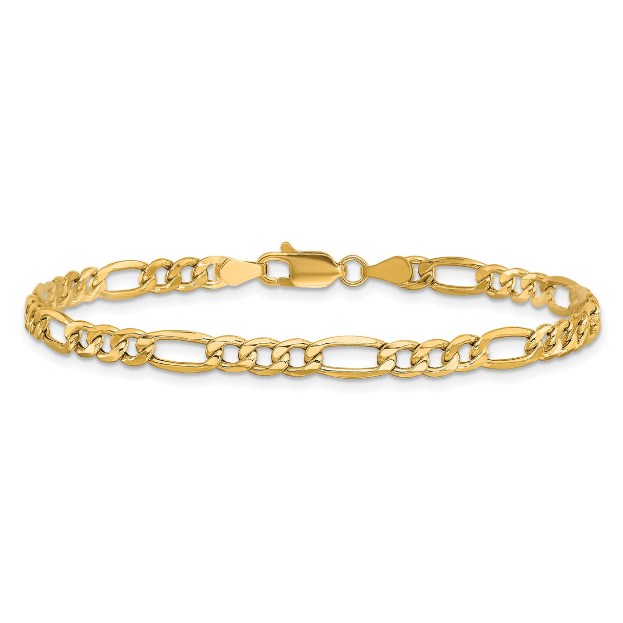 10K Yellow Gold 4.4 mm Figaro Chain Bracelet, Polished