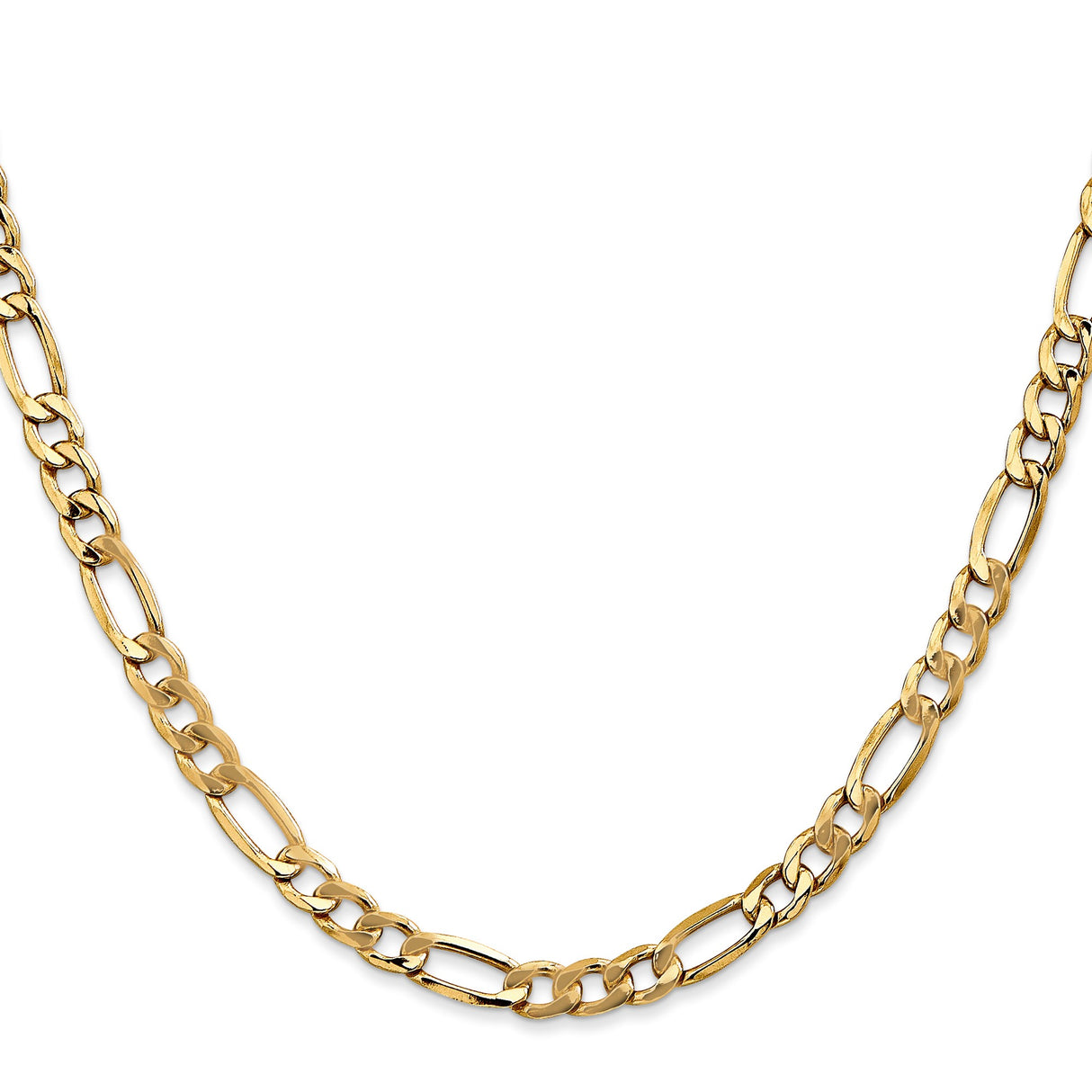10K Yellow Gold 5.35 mm Figaro Chain Necklace, Polished