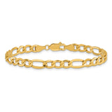 10K Yellow Gold 5.35 mm Figaro Chain Anklet, Polished
