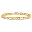 10K Yellow Gold 5.35 mm Figaro Chain Bracelet, Polished