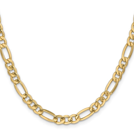 10K Yellow Gold 6.25 mm Figaro Chain Necklace, Polished