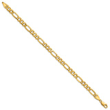 10K Yellow Gold 6.25 mm Figaro Chain Anklet, Polished alternate angle