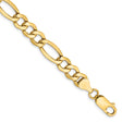 10K Yellow Gold 7.3 mm Figaro Chain Anklet, Polished