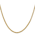 10K Yellow Gold 2 mm Polished Chain Necklace, Solid
